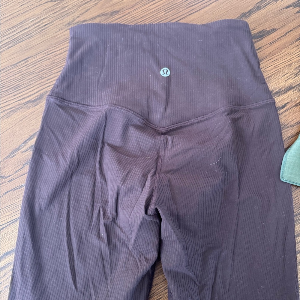 lululemon ribbed high rise mini flare pant